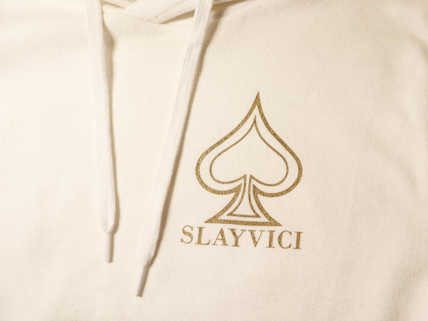 Premium Logo Hoodie (white) - SLAYVICI